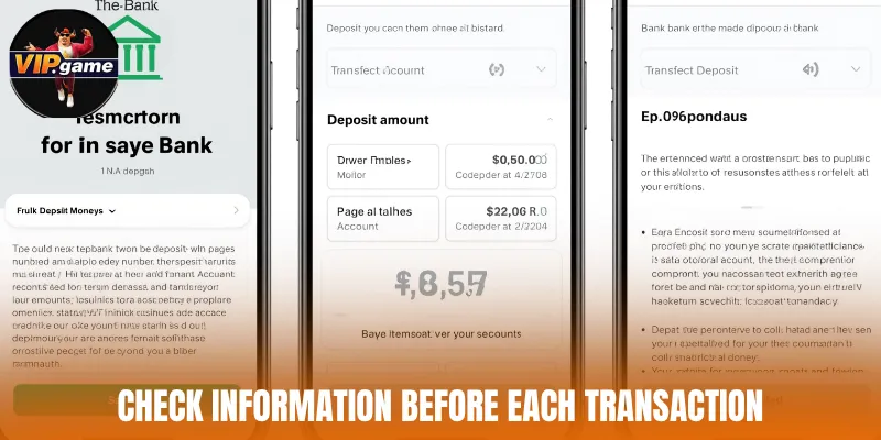 Check information before each transaction