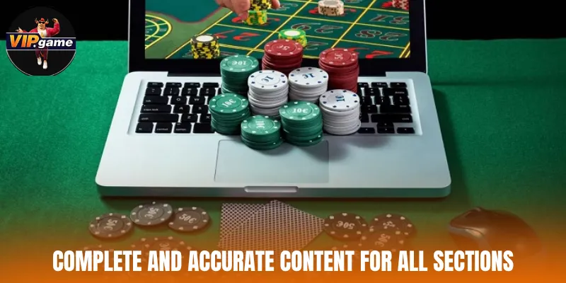 Complete and accurate content for all sections